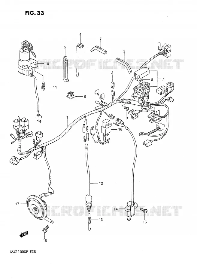 FAISCEAU ELECTRIQUE Suzuki MOTO 1100 GSX-G 1993  GSX1100GP(E28)