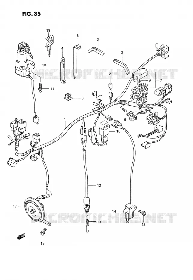 FAISCEAU ELECTRIQUE Suzuki MOTO 1100 GSX-G 1994  GSX1100GR(E2)