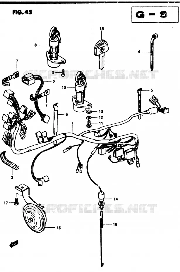 FAISCEAU ELECTRIQUE Suzuki MOTO 250 GSX 1982  GSX250EZ(Z/D)