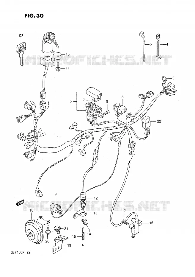 FAISCEAU ELECTRIQUE Suzuki MOTO 400 BANDIT 1992  GSF400N(E2)