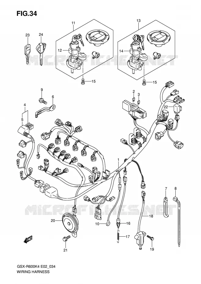 FAISCEAU ELECTRIQUE Suzuki MOTO 600 GSX-R 2005  GSX-R600XK5(E2)