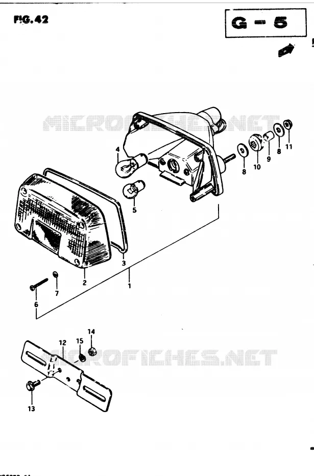 FEU ARRIERE (E18) Suzuki MOTO 250 GSX 1982  GSX250EZ(Z/D)