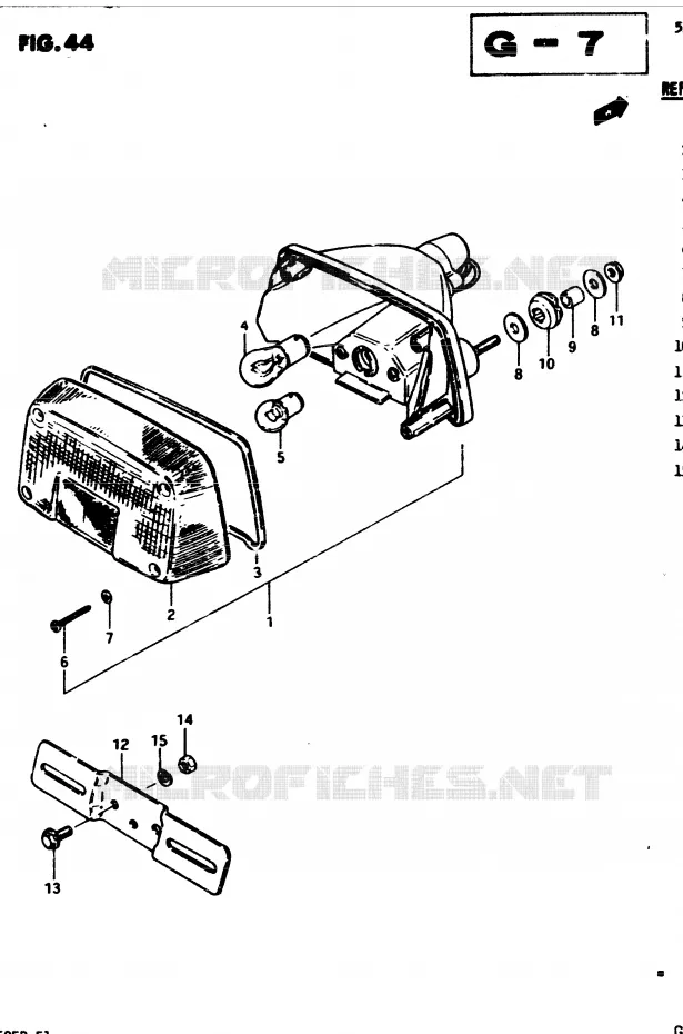 FEU ARRIERE (E34) Suzuki MOTO 250 GSX 1982  GSX250Z(Z/D)