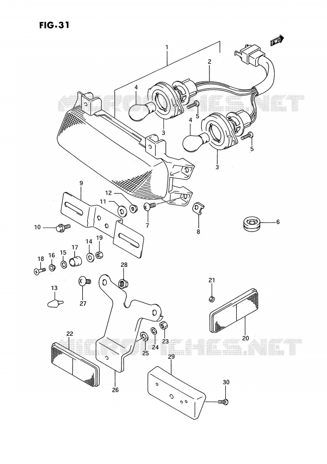 FEU ARRIERE (MODELE N/P) Suzuki MOTO 750 GSX-R 1992  GSX-R750WN(E2)