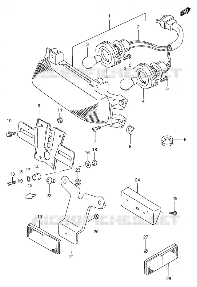 FEU ARRIERE (MODELE S) Suzuki MOTO 1100 GSX-R 1995  GSX-R1100WS(E2)