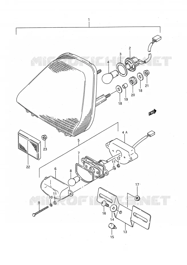 FEU ARRIERE Suzuki MOTO 1100 GSX-F 1990  GSX1100FL(E28)
