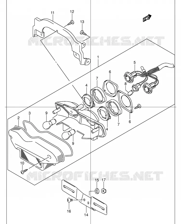 FEU ARRIERE Suzuki MOTO 1200 BANDIT 2001  GSF1200SK1(E2)