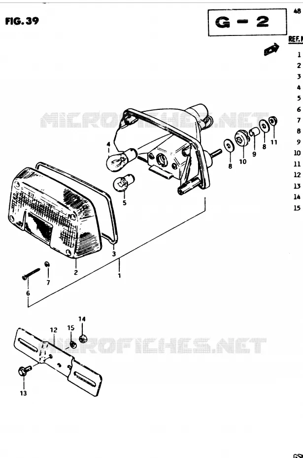 FEU ARRIERE Suzuki MOTO 250 GSX 1982  GSX250SZ(Z/D)
