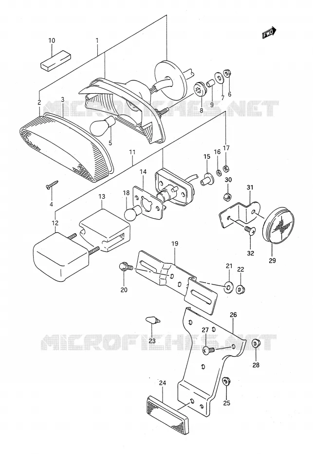 FEU ARRIERE Suzuki MOTO 400 BANDIT-N 1991  GSF400M(E28)