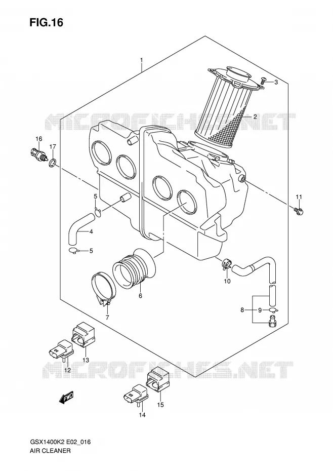 FILTRE A AIR Suzuki MOTO 1400 GSX 2003  GSX1400K3(E2)