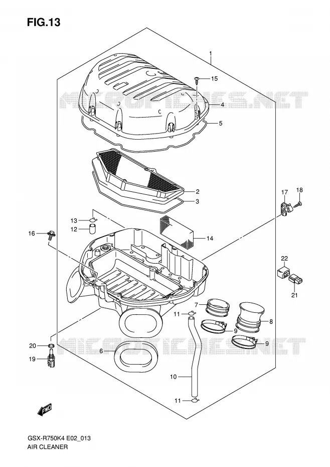 FILTRE A AIR Suzuki MOTO 750 GSX-R 2004  GSX-R750K4(E2)