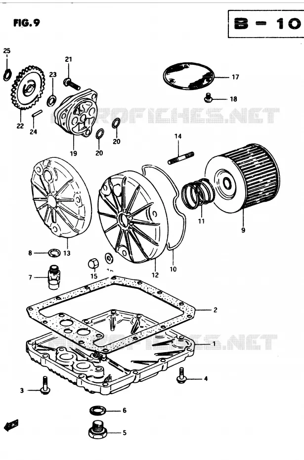 FILTRE A HUILE - POMPE A HUILE Suzuki MOTO 250 GSX 1983  GSX250D(Z/D)