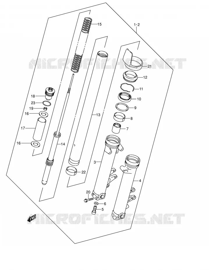FOURCHE (MODELE K2/K3/K4) Suzuki MOTO 1400 GSX 2003  GSX1400U1K3(E2)