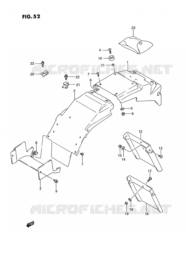 GARDE BOUE ARRIERE (MODELE N/P) Suzuki MOTO 750 GSX-R 1992  GSX-R750WN(E2)