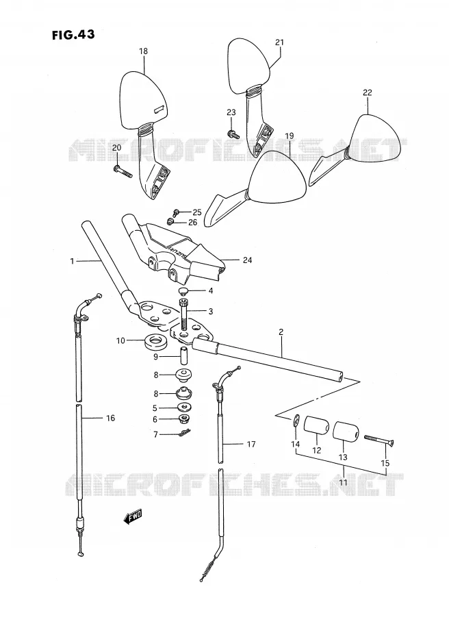 GUIDON (MODELE J/K) Suzuki MOTO 1100 GSX-F 1991  GSX1100FM(E2)