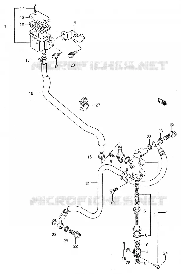 MAITRE CYLINDRE ARRIERE (MODELE N/P) Suzuki MOTO 750 GSX-R 1995  GSX-R750WS(E28)