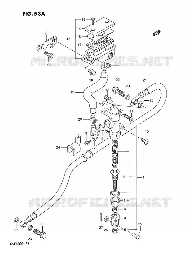 MAITRE CYLINDRE ARRIERE (MODELE P) Suzuki MOTO 400 BANDIT 1991  GSF400M(E2)