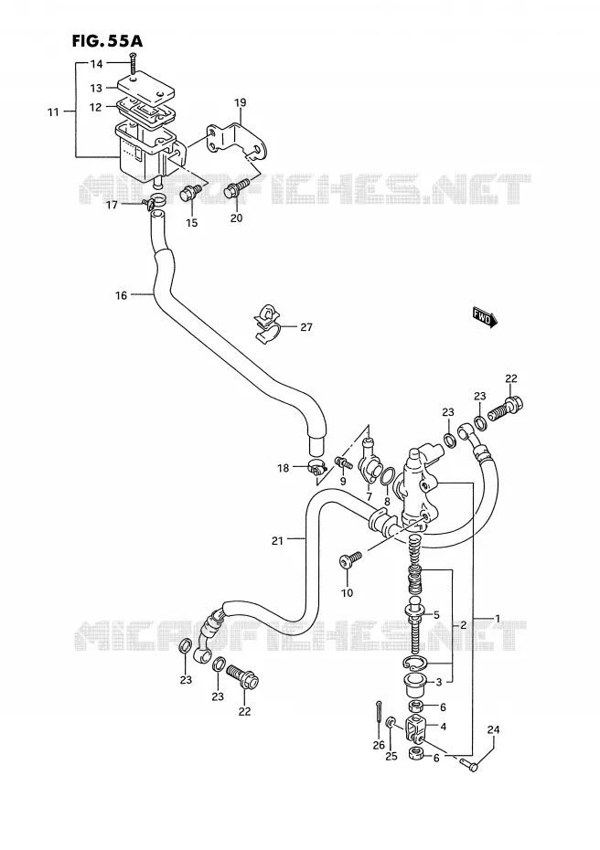 MAITRE CYLINDRE ARRIERE (MODELE R/S) Suzuki MOTO 750 GSX-R 1995  GSX-R750WS(E2)