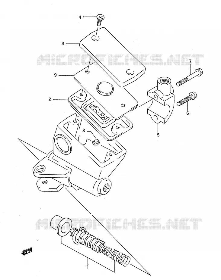 MAITRE CYLINDRE AVANT (MODELE P) Suzuki MOTO 400 BANDIT-N 1992  GSF400N(E28)