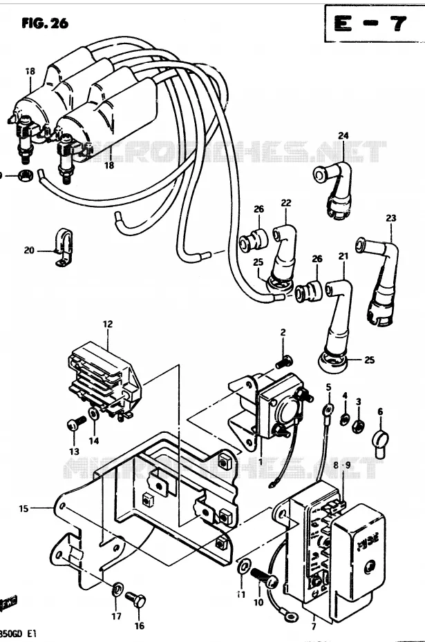 PARTIE ELECTRIQUE (MODELE D) Suzuki MOTO 850 GS 1983  GS850GD(E1)