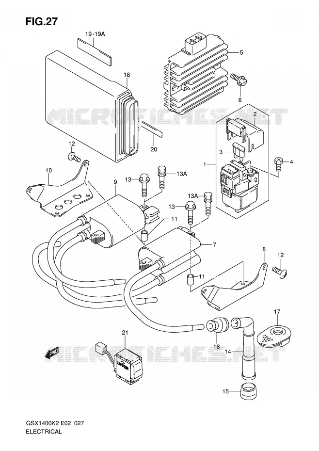 PARTIE ELECTRIQUE (MODELE K2/K3) Suzuki MOTO 1400 GSX 2002  GSX1400U1K2(E2)