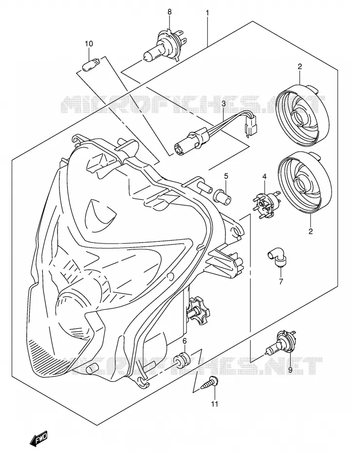 PHARE (E2,E19) Suzuki MOTO 600 GSX-R 2005  GSX-R600U3XK5(E2)
