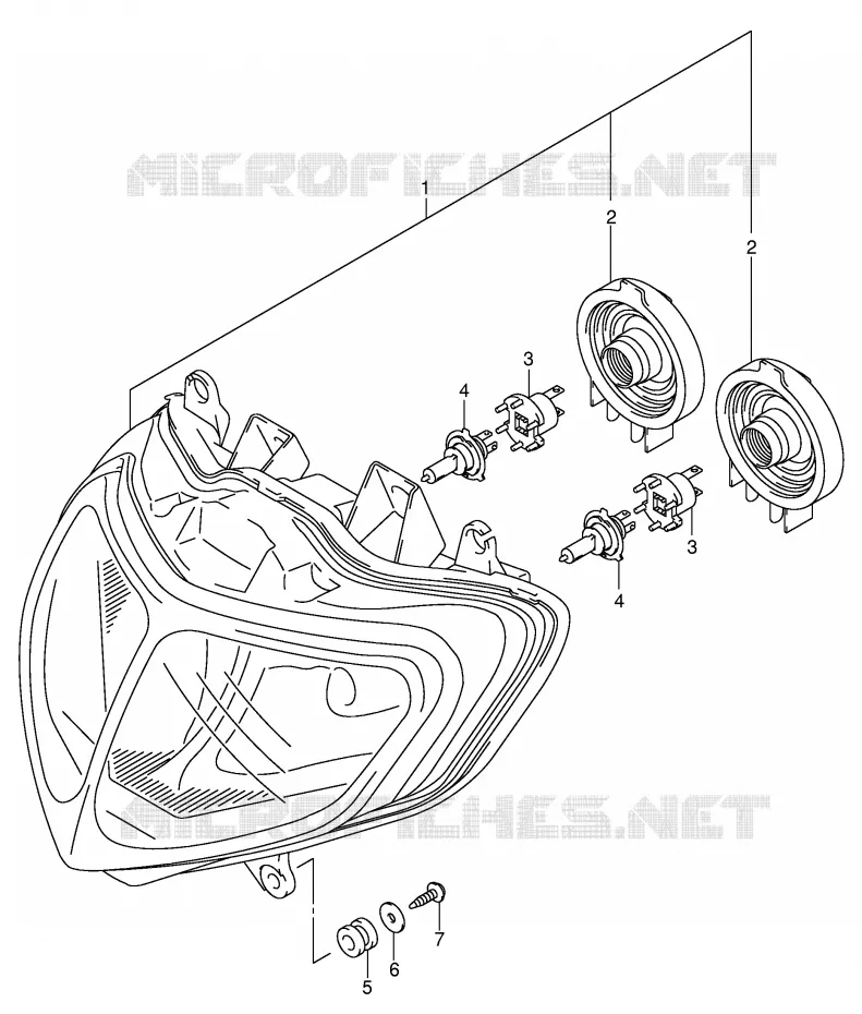 PHARE (MODELE K1 E24) Suzuki MOTO 600 GSX-R 2003  GSX-R600K3(E2)