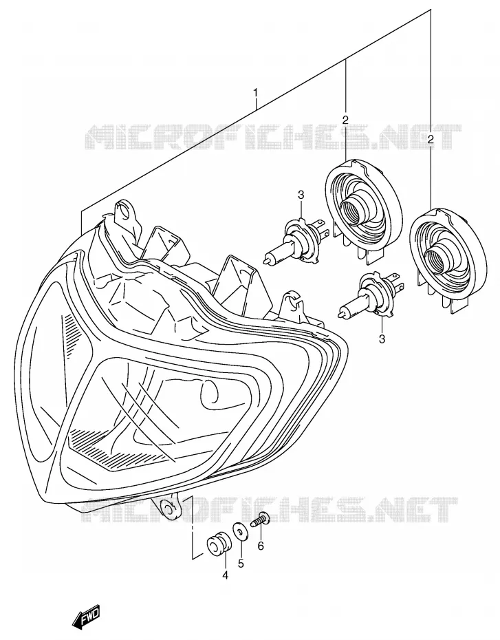 PHARE (MODELE K2/K3 E24) Suzuki MOTO 600 GSX-R 2002  GSX-R600U2K2(E2)