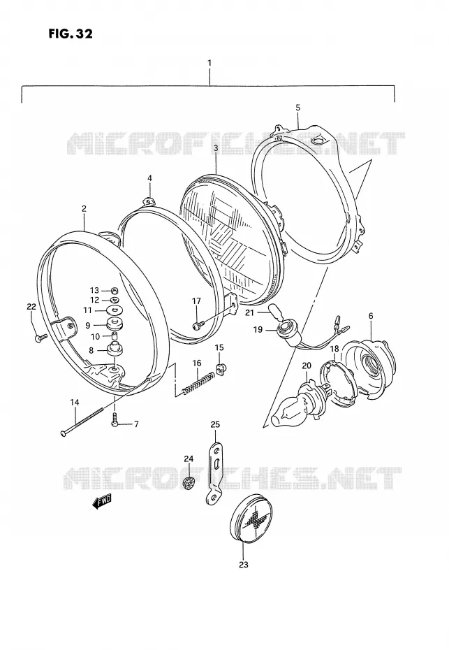 PHARE (MODELE M/N/P,VOIR NOTE) Suzuki MOTO 1100 GSX-G 1993  GSX1100GP(E2)