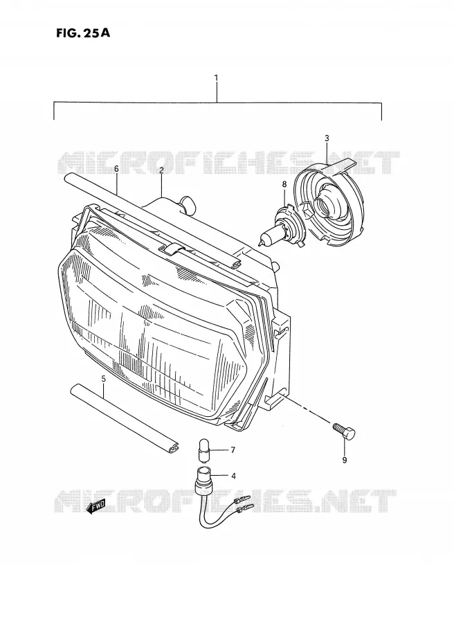 PHARE (MODELE R) Suzuki MOTO 1100 GSX-F 1993  GSX1100FP(E2)