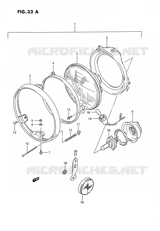 PHARE (MODELE R) Suzuki MOTO 1100 GSX-G 1991  GSX1100GM(E2)