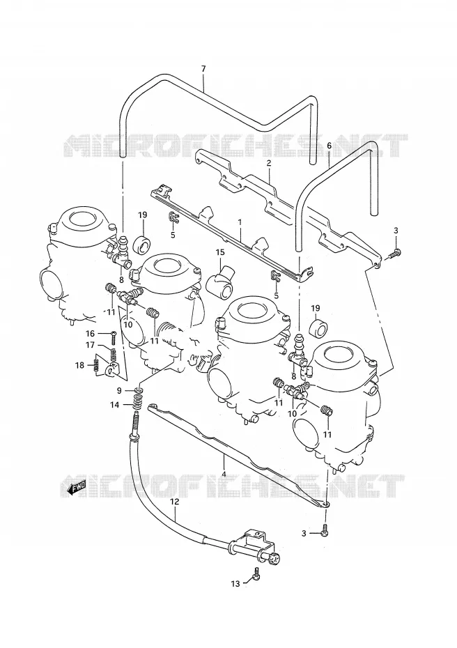 PIECES EXTERNES CARBURATEUR Suzuki MOTO 1100 GSX-R 1992  GSX-R1100N(E28)