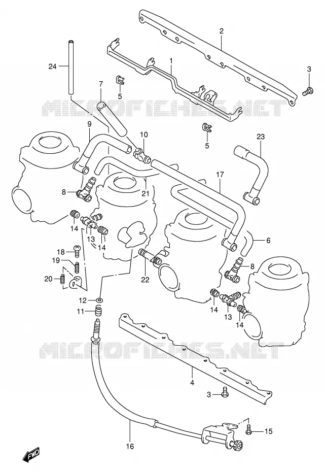 PIECES EXTERNES CARBURATEUR Suzuki MOTO 1100 GSX-R 1993  GSX-R1100WP(E2)