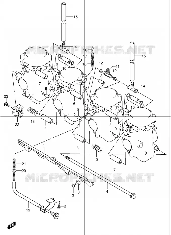 PIECES EXTERNES CARBURATEUR Suzuki MOTO 1200 BANDIT 2003  GSF1200K3(E2)