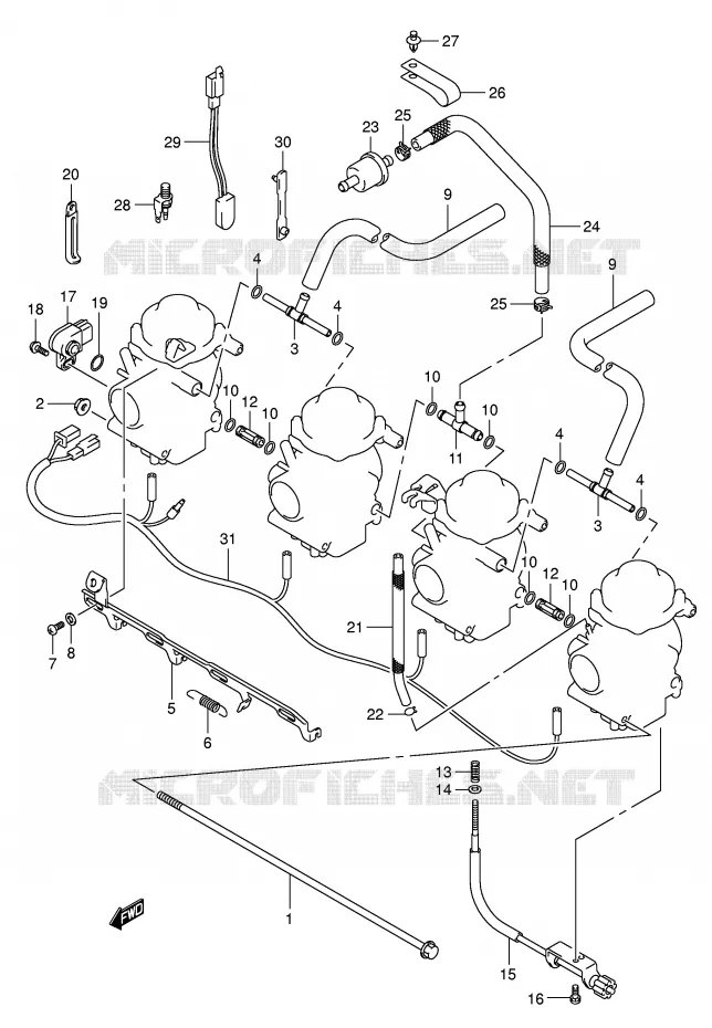 PIECES EXTERNES CARBURATEUR Suzuki MOTO 650 BANDIT 2006  GSF650SUAK6(E2)