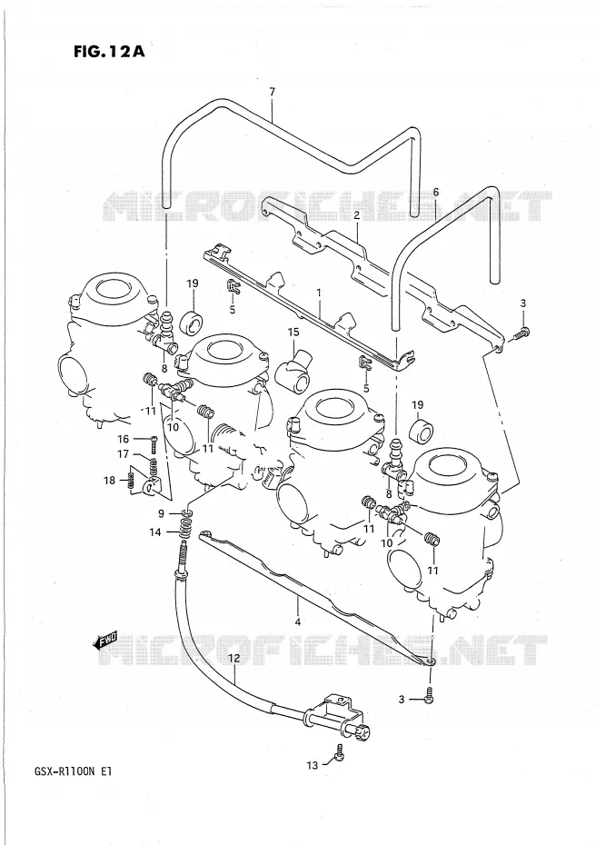 PIECES EXTERNES CARBURATEUR (VOIR NOTE) Suzuki MOTO 1100 GSX-R 1992  GSX-R1100N(E1)