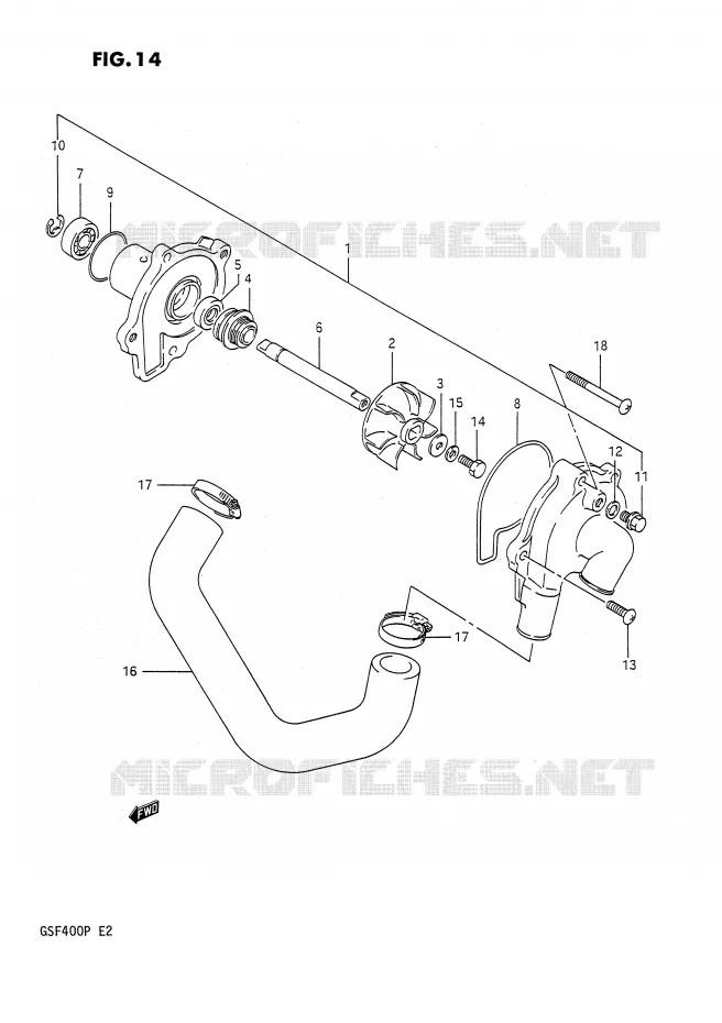 POMPE A EAU Suzuki MOTO 400 BANDIT 1991  GSF400M(E2)