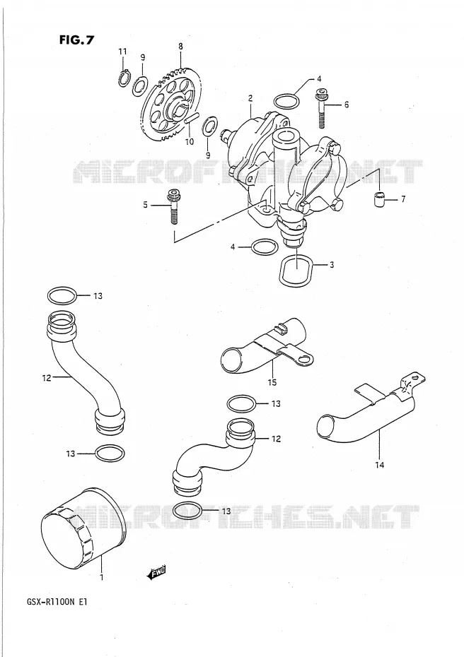 POMPE A HUILE Suzuki MOTO 1100 GSX-R 1991  GSX-R1100M(E1)