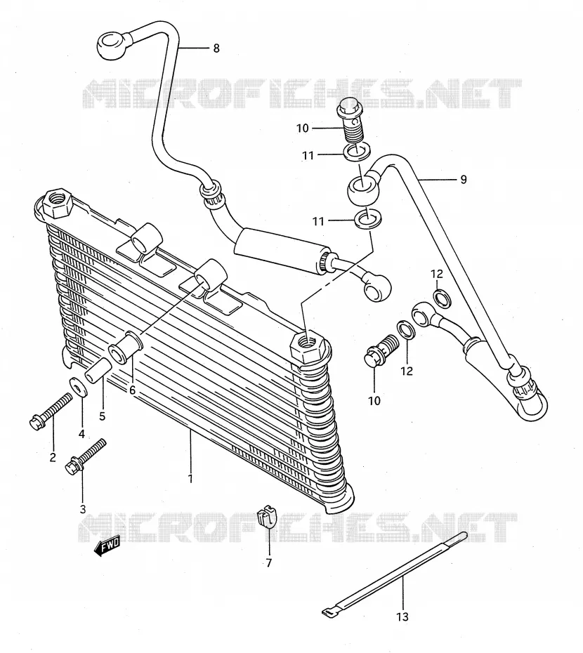 RADIATEUR D'HUILE Suzuki MOTO 1100 GSX-F 1988  GSX1100FJ(E28)