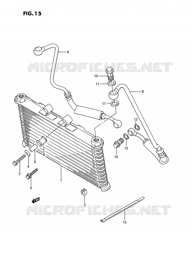 RADIATEUR D'HUILE Suzuki MOTO 1100 GSX-F 1992  GSX1100FN(E2)