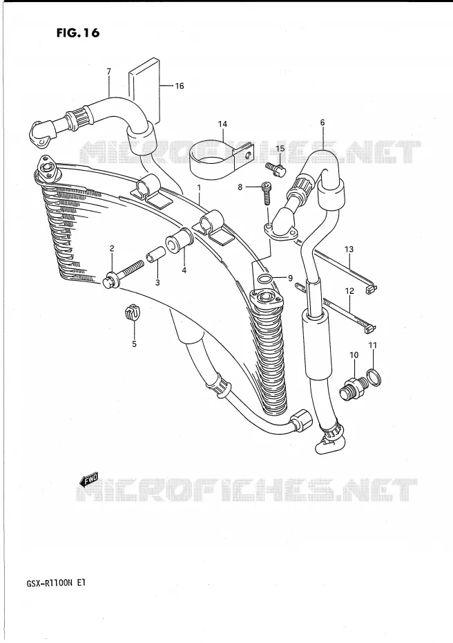 RADIATEUR D'HUILE Suzuki MOTO 1100 GSX-R 1992  GSX-R1100N(E1)
