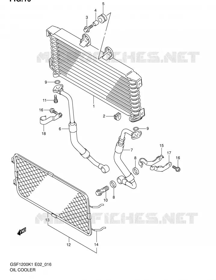 RADIATEUR D'HUILE Suzuki MOTO 1200 BANDIT 2003  GSF1200SK3(E2)