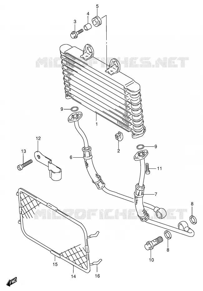 RADIATEUR D'HUILE Suzuki MOTO 600 BANDIT 1996  GSF600SUT(E2)