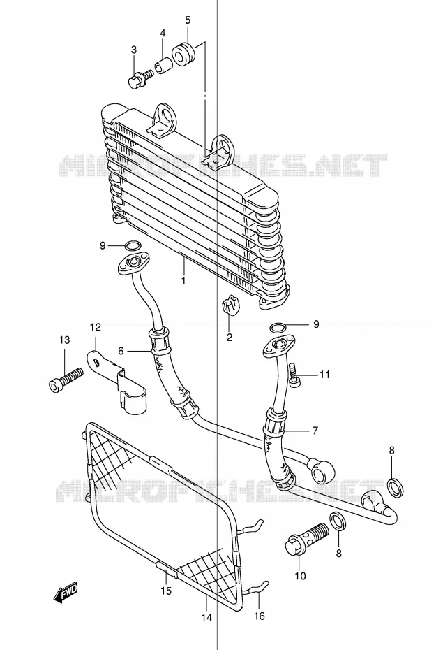 RADIATEUR D'HUILE Suzuki MOTO 600 BANDIT 2000  GSF600Y(E2)