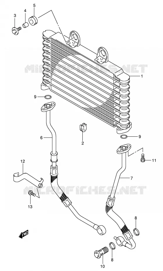 RADIATEUR D'HUILE Suzuki MOTO 650 BANDIT 2006  GSF650UK6(E2)