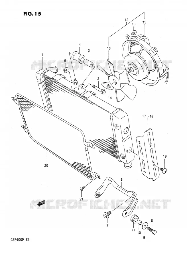 RADIATEUR Suzuki MOTO 400 BANDIT 1992  GSF400N(E2)
