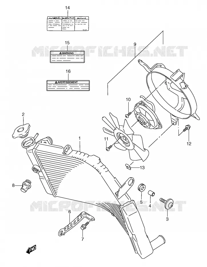 RADIATEUR Suzuki MOTO 600 GSX-R 2000  GSX-R600Y(E2)