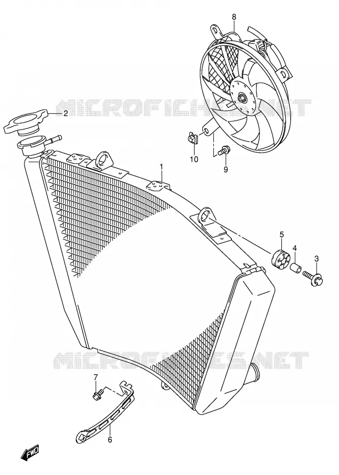 RADIATEUR Suzuki MOTO 750 GSX-R 2005  GSX-R750U2XK5(E2)