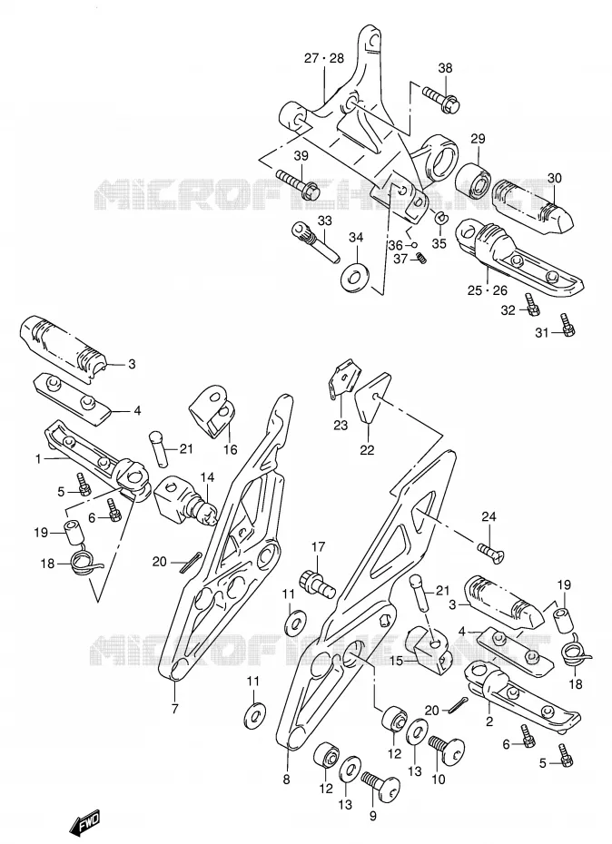 REPOSE PIED (MODELE S/T/V/W) Suzuki MOTO 1100 GSX-R 1994  GSX-R1100WR(E2)