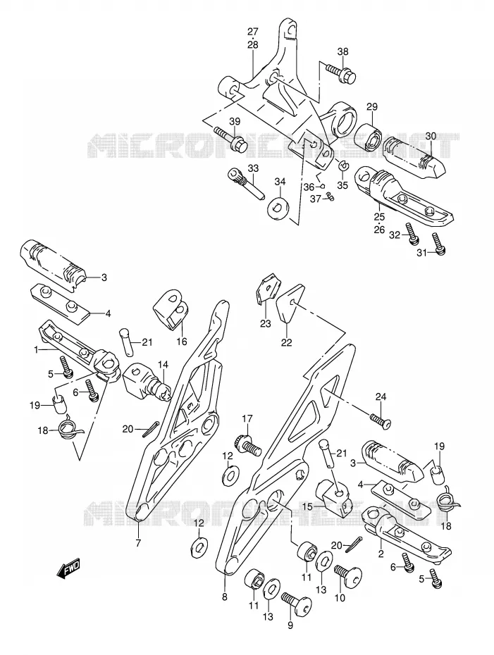 REPOSE PIED (MODELE S/T/V/W) Suzuki MOTO 1100 GSX-R 1994  GSX-R1100WR(E28)